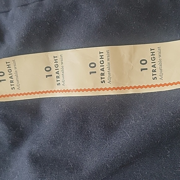 Cat & Jack Girl Navy Straight Reinforced Knee Adjustable Waist Pants Size 10 NWT - Picture 3 of 8